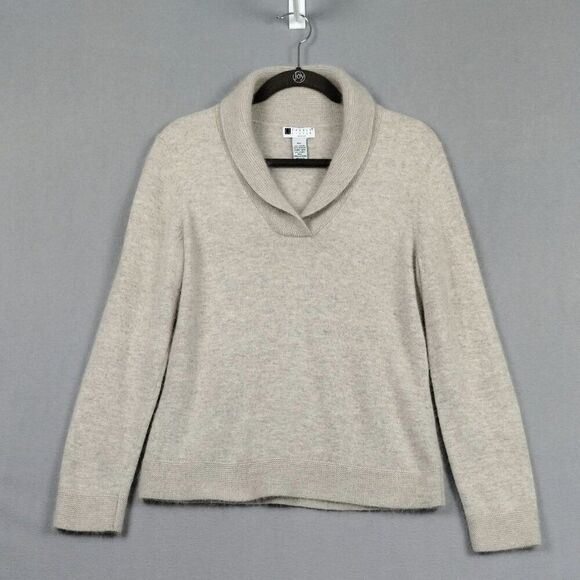 Carol Little Wool Blend Sweater Angora Lambs Wool Long Sleeve Collared Size PXL - Picture 1 of 9